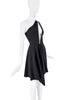 Stella Mccartney Black Gold Asymmetric One Shoulder Zipper Cut Out Dress