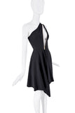 Stella McCartney Black One Shoulder Zipper Dress Asymmetric Hem