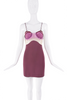 Nensi Dojaka Pink Mauve Sheer Mesh Tulle Ruffle Shell Bra Corset Bustier Mini Dress