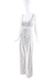 Jean Paul Gaultier White & Black Striped Pant Suit Set