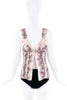 Kenzo Pink Floral Print Button Up Ruched Corset Top