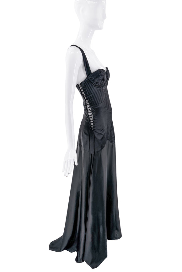 Kiki De Montparnasse Black Ribbed Corset Gown