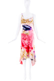 Roberto Cavalli Pink Multi Color Liz Taylor Eye Print Graphic Dress Gown Spring 2001