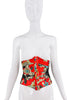 Roberto Cavalli Red Black Multicolor Floral Print Bias Cut Slip Dress Gown