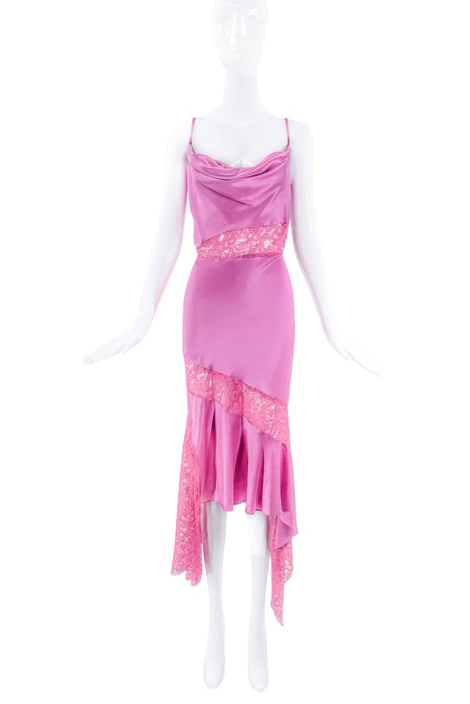 Julien MacDonald Pink Lace Cut Out Gown