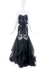 Roberto Cavalli Black Mesh Tulle Bias Cut Mermaid Gown