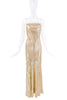 Celine Gold Lurex Low Back Dress Gown