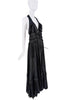 Roberto Cavalli Black Ruffle Bead Ball Halter Neck Dress Gown