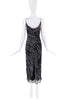 Ermanno Scervino Black White Silk Zebra Swirl Abstract Print Slip Dress