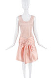 Christian Dior x Galliano Pink Silk Satin Accentuated Skirt Bow Dress