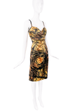 Roberto Cavalli Yellow Black Abstract Starry Night Print Dress