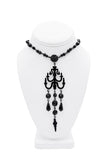 Jean Paul Gaultier Black Candelabra Chandelier Beaded Chain Drop Necklace