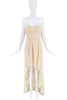 Saint Laurent Creme Beige Chiffon Corset Bustier Waterfall Dress Gown