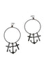 Vintage Black Cross Anchor Geometric Charm Hoop Earrings
