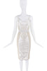 Dolce & Gabbana White Creme Floral Lace Bodycon Bustier Dress