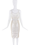Dolce & Gabbana White Creme Floral Lace Bodycon Bustier Dress