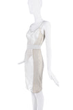 Dolce & Gabbana White Creme Floral Lace Bodycon Bustier Dress