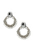 Givenchy Silver Clear Crystal Chandelier Hoop Charm Earrings