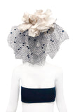 Sonia Rykiel White Floral Black Swiss Dot Net Hat Comb Piece Runway Spring 2006