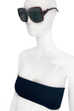 Vintage Dark Gray Huge Oversized Television Screen Square Sunglasses