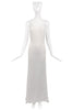 Valentino White Ivory Side Low Cut Out Nude Mesh Minimalism 90's Slip Dress Gown