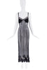 Moschino Black Sheer Lace Ruffle Polka Dot Boudoir Slip Dress Gown