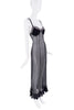 Moschino Black Sheer Lace Ruffle Polka Dot Boudoir Slip Dress Gown