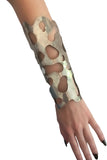 Claude Montana Gunmetal Silver Oversize Cut-Out Arm Cuff Bracelet