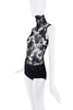 Dolce & Gabbana Black Sheer Lace Flower Embroidered Turtleneck Top
