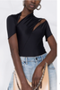 Mugler Black Stretch Cut Out Swimwear Body Suit
