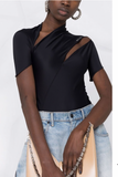 Mugler Black Stretch Cut Out Swimwear Body Suit