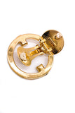 Valentino Hoop Gold Crystal Black Geometric Art Deco Vintage Earrings - BOUTIQUE PURCHASE PRICE