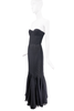 Givenchy Black Bustier Corset Fishnet Mermaid Dress Gown