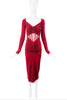 Versace Red Cut Out Corseted Ruched Dress
