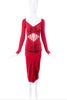 Versace Red Cut Out Corseted Ruched Dress