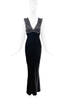 Jean Paul Gaultier Black Velvet Chiffon Embroidered Dress Gown