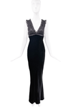 Jean Paul Gaultier Black Velvet Chiffon Embroidered Dress Gown