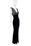 Jean Paul Gaultier Black Velvet Embellished Corset Dress Gown