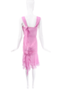 Christian Dior x Galliano Pink Silk Chiffon Knotted Top Waist Corset Dress