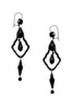 Jean Paul Gaultier Black Crystal Beaded Chandelier Drop Earrings