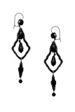 Jean Paul Gaultier Black Crystal Beaded Chandelier Drop Earrings