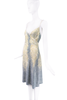 Roberto Cavalli Blue Yellow Scale Snake Print Wrap Slip Dress