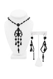 Jean Paul Gaultier Black Candelabra Chandelier Beaded Chain Drop Necklace