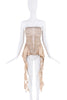Koala Momo Tan Beige Dragonfly Skeleton Print Ruffle Tube Top