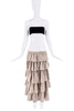 Koala Momo Tan Beige Ruffle Boho Maxi Skirt