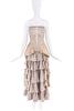 Koala Momo Tan Beige Ruffle Boho Maxi Skirt