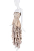 Koala Momo Tan Beige Dragonfly Skeleton Print Ruffle Tube Top