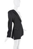 Dolce & Gabbana Black One Shoulder Asymmetric Suit Blazer Dress