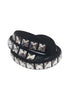 Xavier Delcour Black Leather Crystal Pyramid Stud Wrap Belt