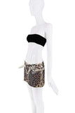 Dolce & Gabbana Brown Black White Cheetah Print Mini Skirt